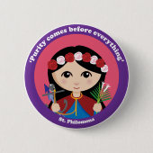 St. Philomena Ronde Button 5,7 Cm (Voorkant)