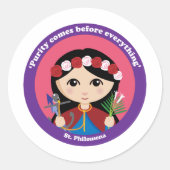 St. Philomena Ronde Sticker (Voorkant)