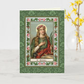 St. Philomena Roze Rozen Palmkoord Kaart (Gele Bloem)