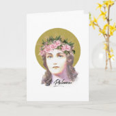St. Philomena Virgin Martyr Religious Prayer Kaart (Gele Bloem)