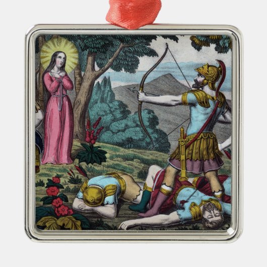 St. Philomena wordt neergeschoten met pijlen Metalen Ornament (Voorkant)