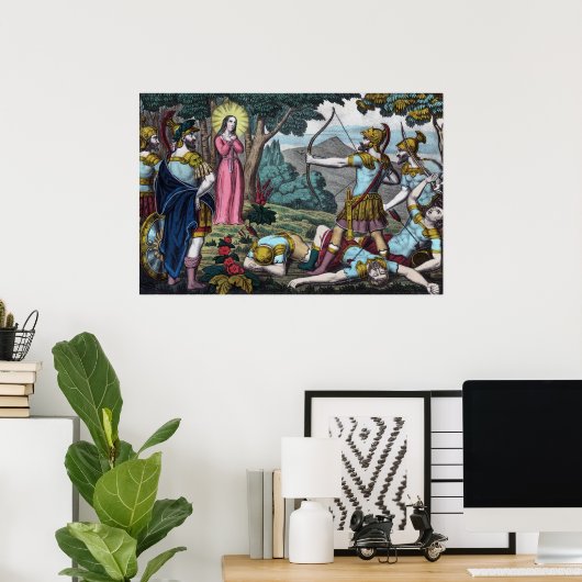 St. Philomena wordt neergeschoten met pijlen Poster (Thuiskantoor)