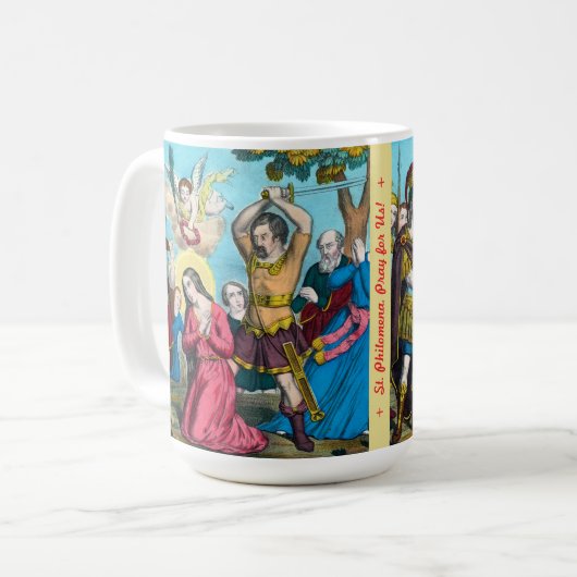 St. Philomena wordt onthoofd Koffiemok (Voorkant links)