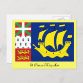 St Pierre Miquelon vlag Briefkaart (Voorkant / Achterkant)