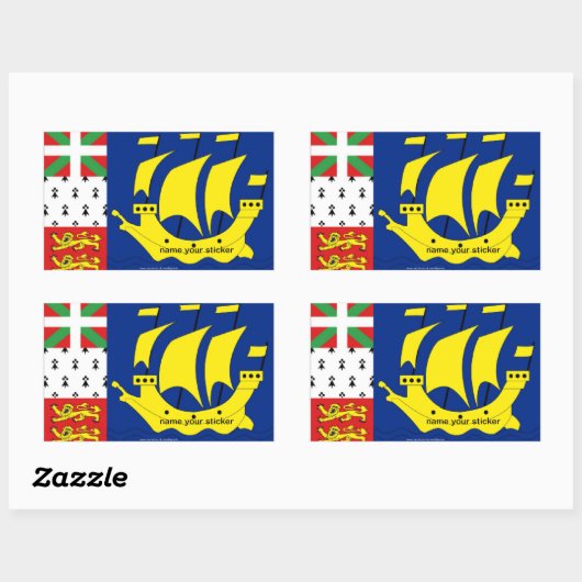 St Pierre Miquelon vlag sticker (Vel)