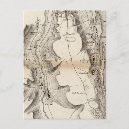 St Pierre Plateau Atlas Map Briefkaart (Voorkant)