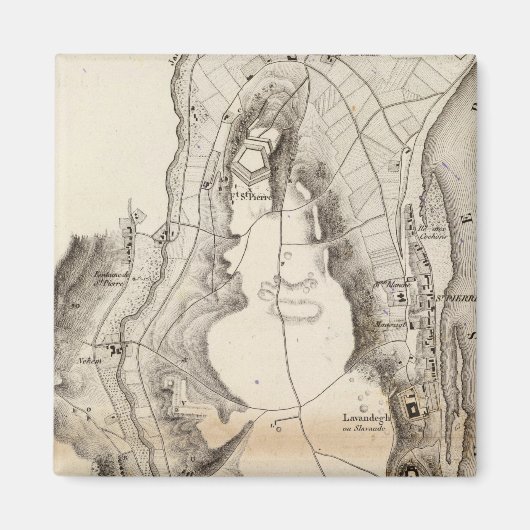 St Pierre Plateau Atlas Map Magneet (Voorkant)