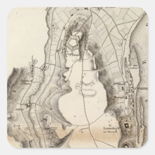 St Pierre Plateau Atlas Map Vierkante Sticker