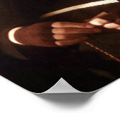 St. Pio bidt de Heilige Rosary. Poster (Hoek)