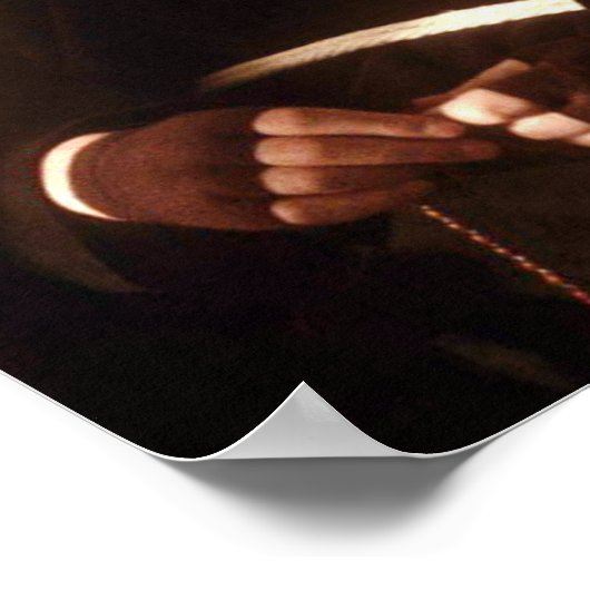 St. Pio bidt de Heilige Rosary. Poster (Hoek)