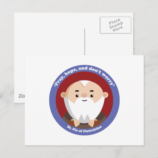 St. Pio van Pietrelcina Briefkaart (Voorkant / Achterkant)