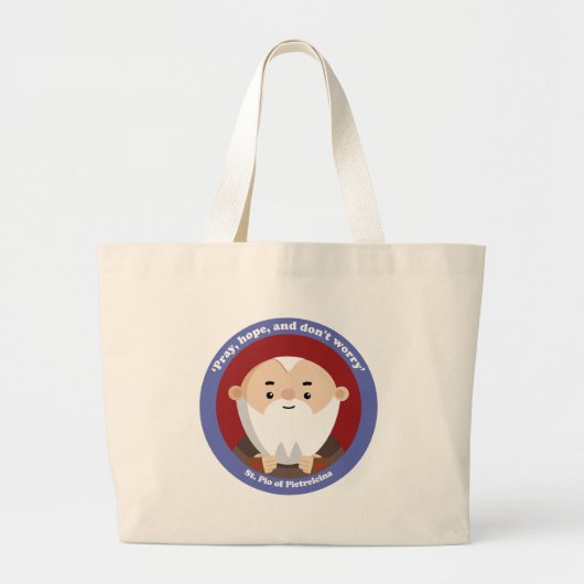 St. Pio van Pietrelcina Grote Tote Bag (Voorkant)