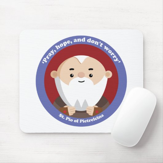 St. Pio van Pietrelcina Muismat (Met muis)