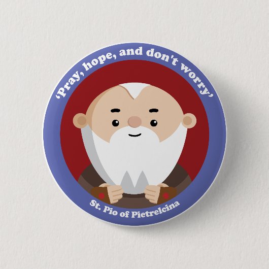 St. Pio van Pietrelcina Ronde Button 5,7 Cm (Voorkant)