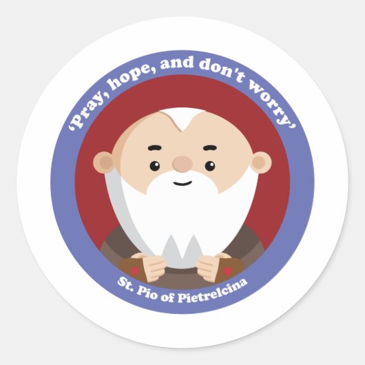 St. Pio van Pietrelcina Ronde Sticker (Voorkant)