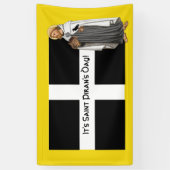 St. Piran of Cornwall (SAE 01) en Zijn vlag Spandoek (Verticaal)