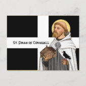 St. Piran of Cornwall (SAE 01) en Zijne vlag Postc Briefkaart (Voorkant)