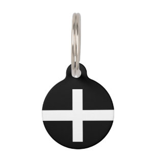 St. Piran vlag/vlag van Cornwall Huisdierpenning