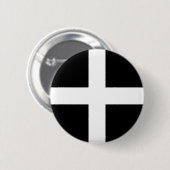 St. Piran vlag/vlag van Cornwall Ronde Button 5,7 Cm (Voorkant /achterkant)