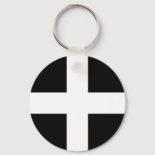 St. Piran vlag/vlag van Cornwall Sleutelhanger