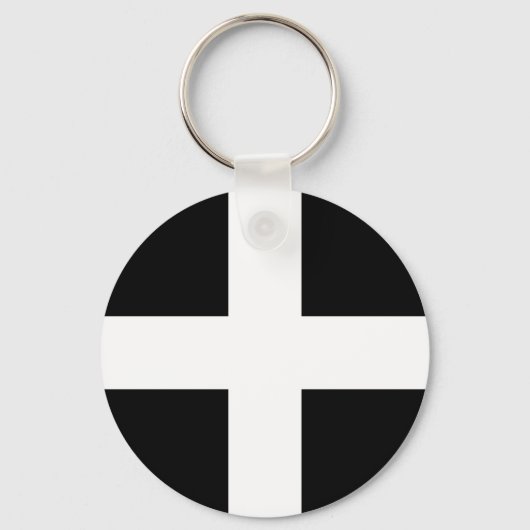St. Piran vlag/vlag van Cornwall Sleutelhanger (Voorkant)