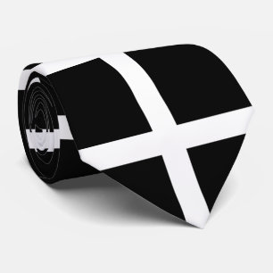 St. Piran vlag/vlag van Cornwall Stropdas