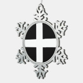 St. Piran vlag/vlag van Cornwall Tin Sneeuwvlok Ornament (Rechts)