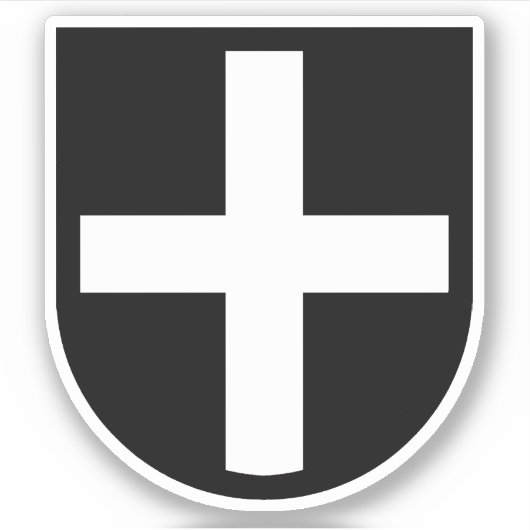 St. Piran's Shield 1-Up - Contour Sticker (Voorkant)