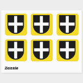 St. Piran's Shield 1-Up - Contour Vierkante Sticker (Vel)