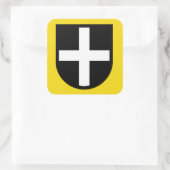 St. Piran's Shield 1-Up - Contour Vierkante Sticker (Tas)