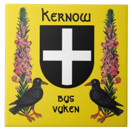 St. Piran's Shield met Cornish Heath en Choughs Tegeltje