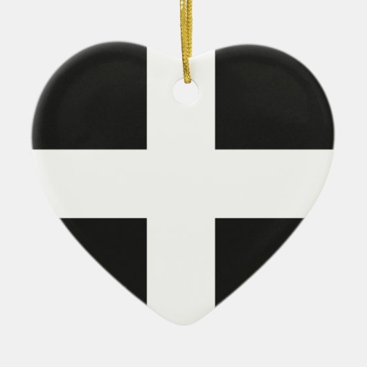 St. Pirans vlag Cornwall Kernow Keramisch Ornament (Voorkant)