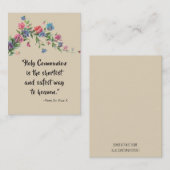 St. Pius X Communion Quote Rozen Heilige Kaart Visitekaartje (Voorkant / Achterkant)