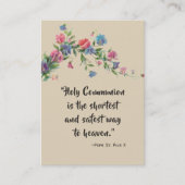 St. Pius X Communion Quote Rozen Heilige Kaart Visitekaartje (Voorkant)
