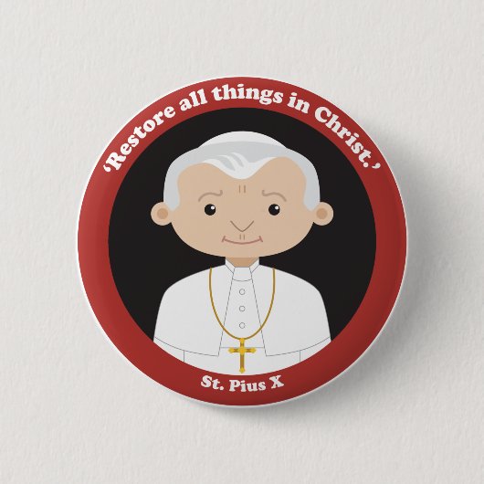 St. Pius X Ronde Button 5,7 Cm (Voorkant)