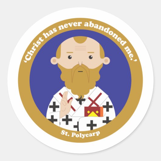 St. Polycarp Ronde Sticker (Voorkant)