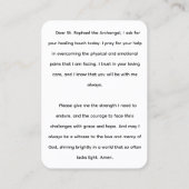 St. Rafaël de Aartsengel Gebed Kaart Visitekaartje (Achterkant)