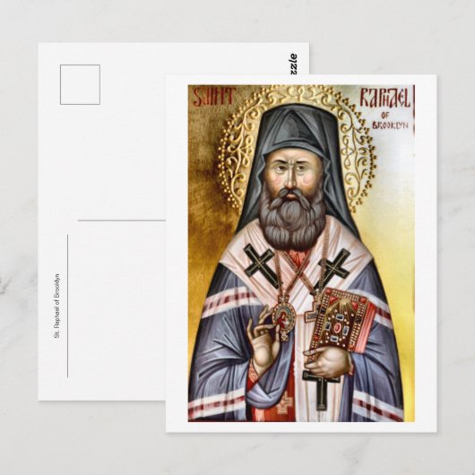 St. Rafaël van Brooklyn Orthodox Christelijk Icon Briefkaart (Voorkant / Achterkant)