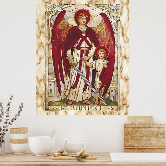 St. Raphael Archangel Kathokathokatholieke Saint Poster (Keuken)