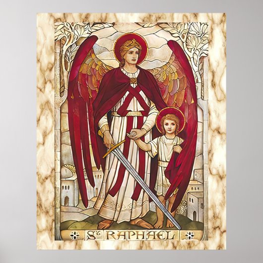 St. Raphael Archangel Kathokathokatholieke Saint Poster (Voorkant)