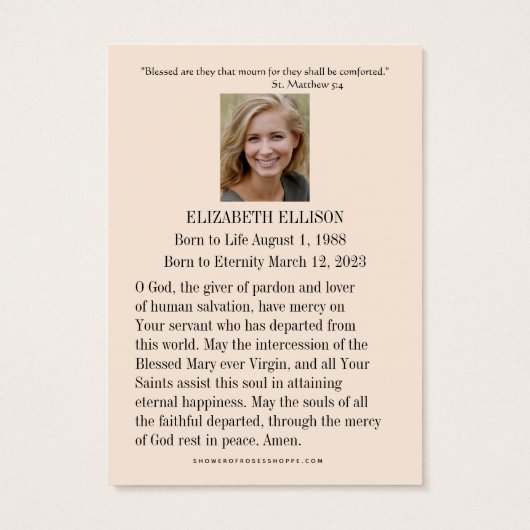 St. Raphael Archangel Prayer Funeral Heilige Kaart (Achterkant)