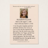 St. Raphael Archangel Prayer Funeral Heilige Kaart (Achterkant)