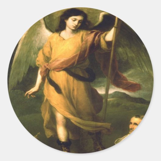 St. Raphael Archangel Ronde Sticker (Voorkant)