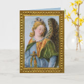 St. Raphael de Archangel (detail; M 017) Blank Kaart (Gele Bloem)