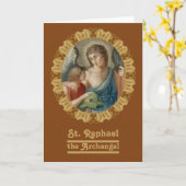 St Raphael de Archangel (M12) Blank Wenskaart Kaart (Gele Bloem)
