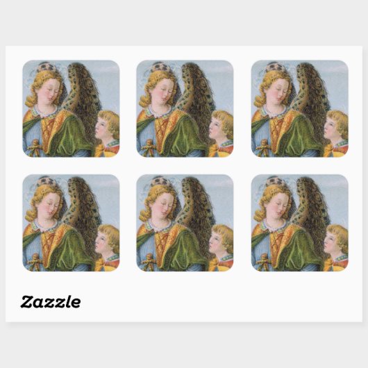 St. Raphael de Archangel & Tobias (detail; M 017) Vierkante Sticker (Vel)