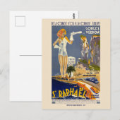 St Raphaël France Vintage Poster 1930 Briefkaart (Voorkant / Achterkant)