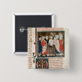 St. Remigius bisschop van Rheims Vierkante Button 5,1 Cm (Voorkant /achterkant)