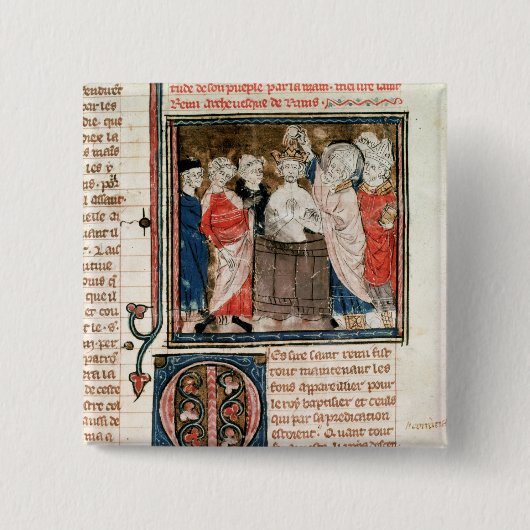 St. Remigius bisschop van Rheims Vierkante Button 5,1 Cm (Voorkant)