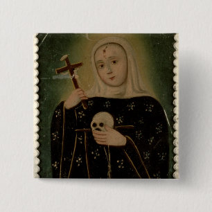 St. Rita de Casia Vierkante Button 5,1 Cm